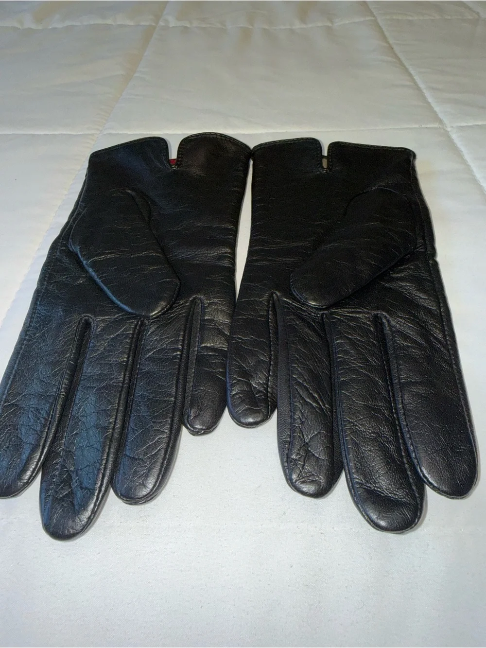 Merona Black genuine Leather Buckle wrist winter  Gloves . L